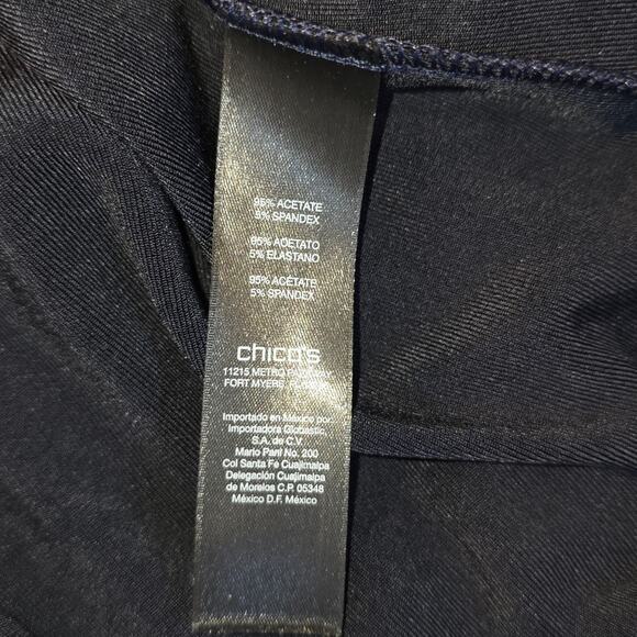 Chico's Travelers Black 3/4 Sleeve Slinky Knit Tunic Top Size 3 XL - Picture 6 of 6